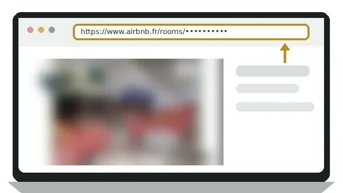 Barre d’adresse d’une annonce Airbnb sur ordinateur