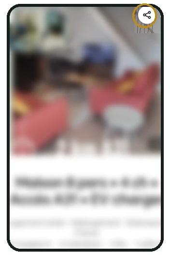 Bouton Partager d’une annonce Airbnb sur téléphone